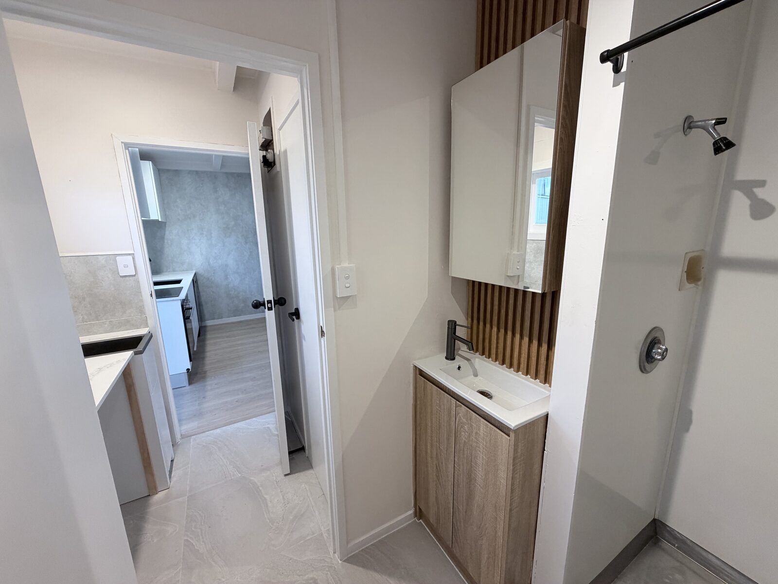 Bathroom vanity after renovation, Auckland